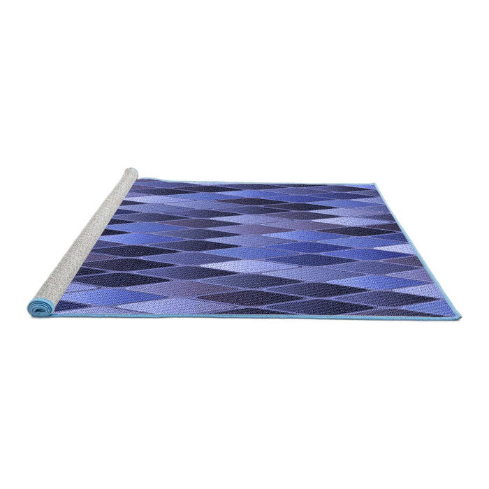 Sideview of Machine Washable Transitional Light Slate Blue Rug, wshpat93blu