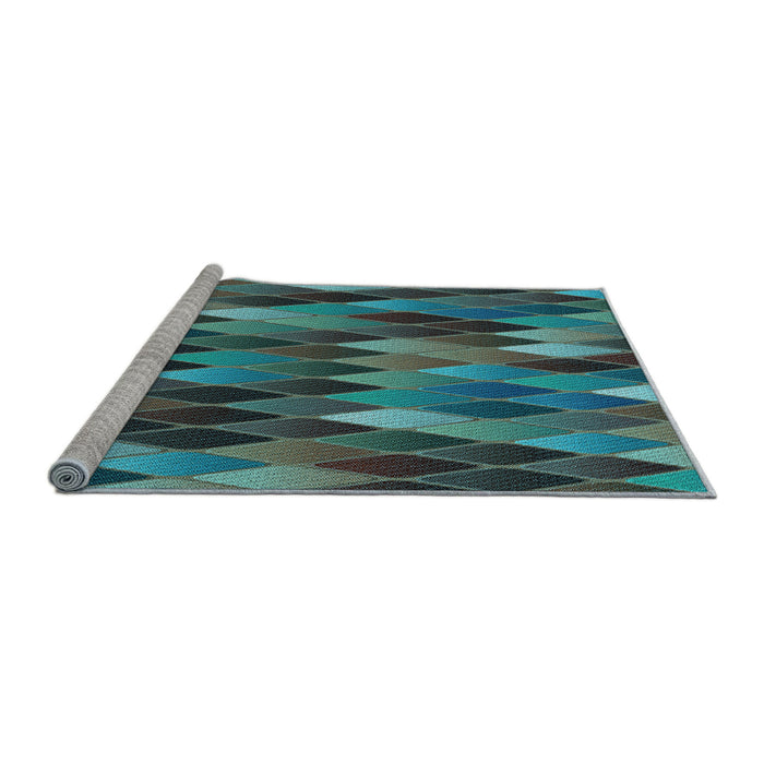 Sideview of Machine Washable Transitional Charcoal Blue Rug, wshpat93lblu