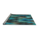 Sideview of Machine Washable Transitional Charcoal Blue Rug, wshpat93lblu