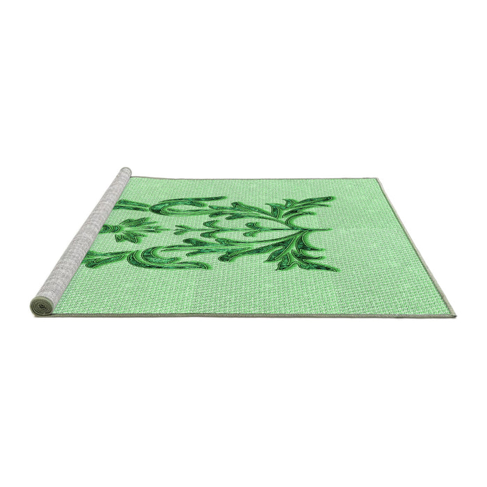 Sideview of Machine Washable Transitional Mint Green Rug, wshpat930grn