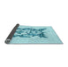 Thickness of Patterned Electric Blue Rug, pat930lblu