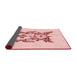 Thickness of Patterned Light Rose Pink Rug, pat930rd