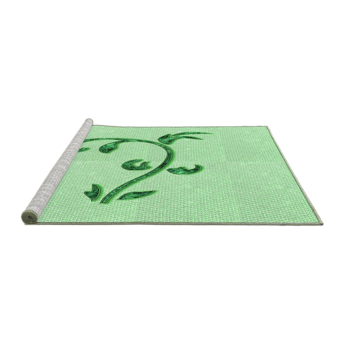 Sideview of Machine Washable Transitional Mint Green Rug, wshpat931grn