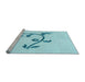 Sideview of Machine Washable Transitional Diamond Blue Rug, wshpat931lblu