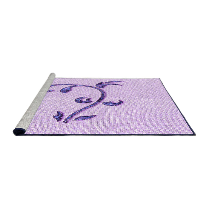 Sideview of Machine Washable Transitional Bright Lilac Purple Rug, wshpat931pur