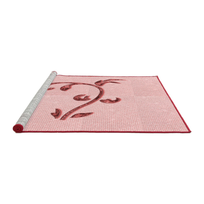 Sideview of Machine Washable Transitional Pastel Red Pink Rug, wshpat931rd