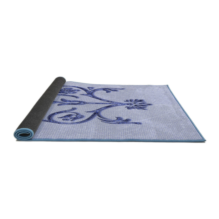 Thickness of Patterned Lavender Blue Rug, pat932blu