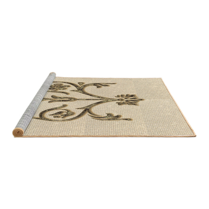 Sideview of Machine Washable Transitional Peru Brown Rug, wshpat932brn