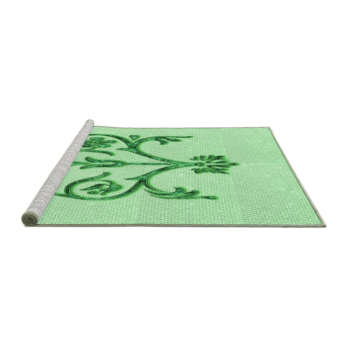 Sideview of Machine Washable Transitional Mint Green Rug, wshpat932grn