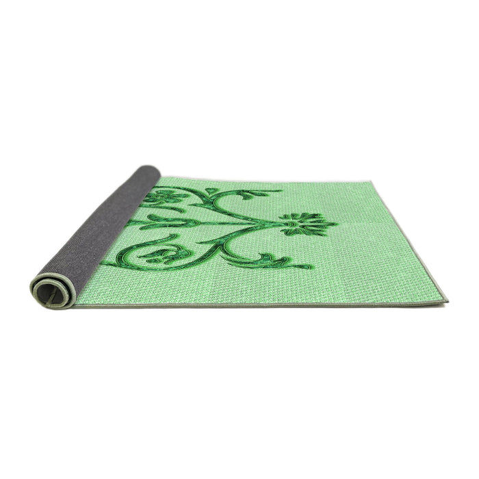 Thickness of Patterned Mint Green Rug, pat932grn