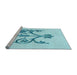 Sideview of Machine Washable Transitional Electric Blue Rug, wshpat932lblu