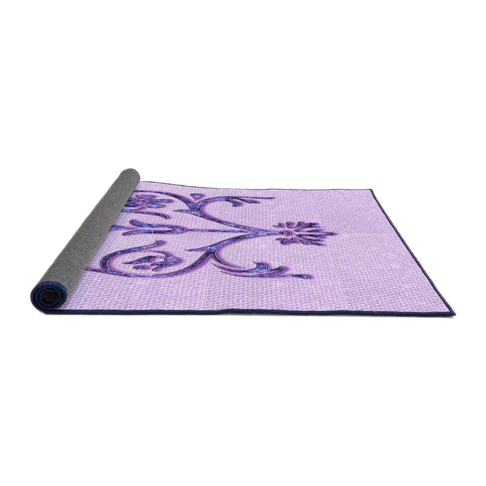 Thickness of Patterned Purple Rug, pat932pur