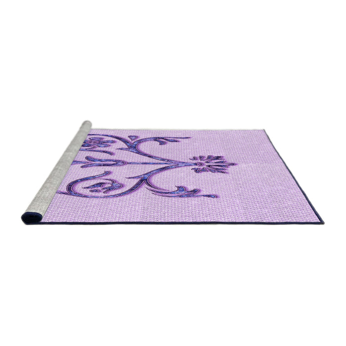 Sideview of Machine Washable Transitional Purple Rug, wshpat932pur