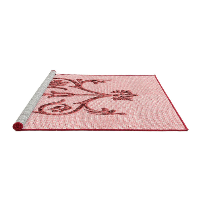 Sideview of Machine Washable Transitional Light Rose Pink Rug, wshpat932rd