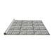 Sideview of Machine Washable Transitional Platinum Silver Gray Rug, wshpat933gry