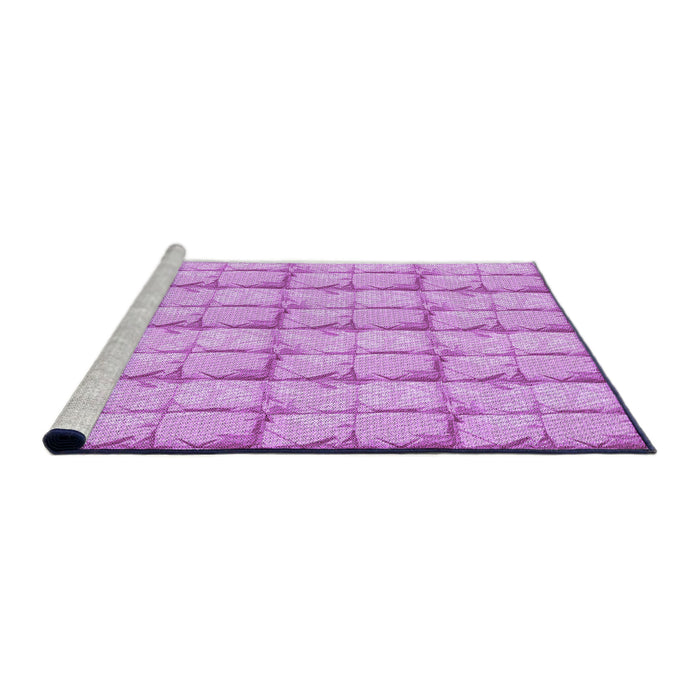Sideview of Machine Washable Transitional Blossom Pink Rug, wshpat933pur