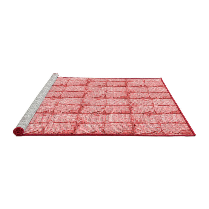 Sideview of Machine Washable Transitional Pastel Pink Rug, wshpat933rd