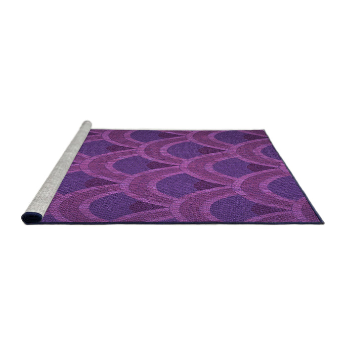 Sideview of Machine Washable Transitional Dark Magenta Purple Rug, wshpat934pur