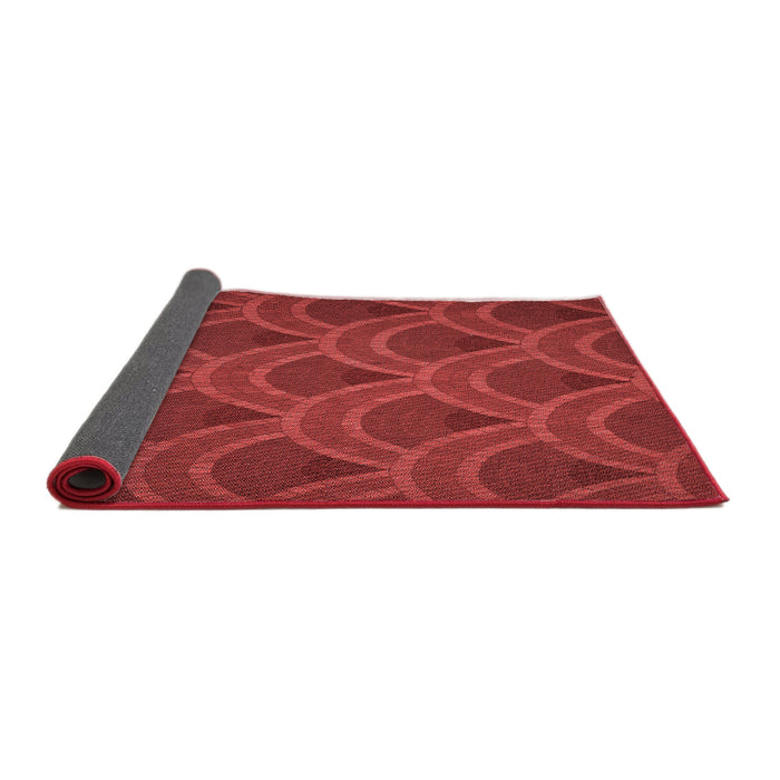 Thickness of Patterned Red Rug, pat934rd