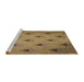 Sideview of Machine Washable Transitional Saddle Brown Rug, wshpat935brn