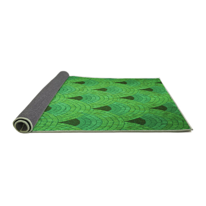 Thickness of Patterned Neon Green Rug, pat935grn