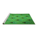 Sideview of Machine Washable Transitional Neon Green Rug, wshpat935grn