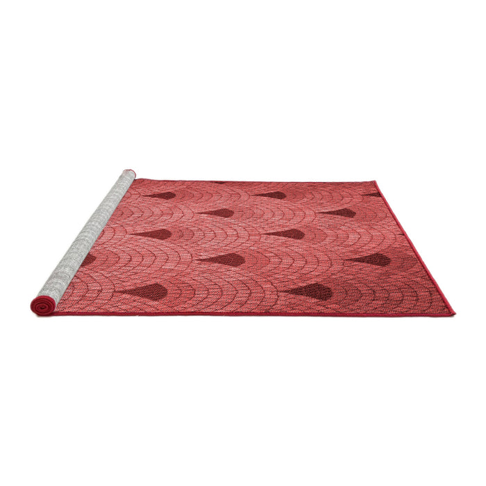 Sideview of Machine Washable Transitional Red Rug, wshpat935rd