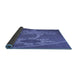 Thickness of Patterned Light Slate Blue Rug, pat936blu