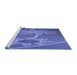 Sideview of Machine Washable Transitional Light Slate Blue Rug, wshpat936blu