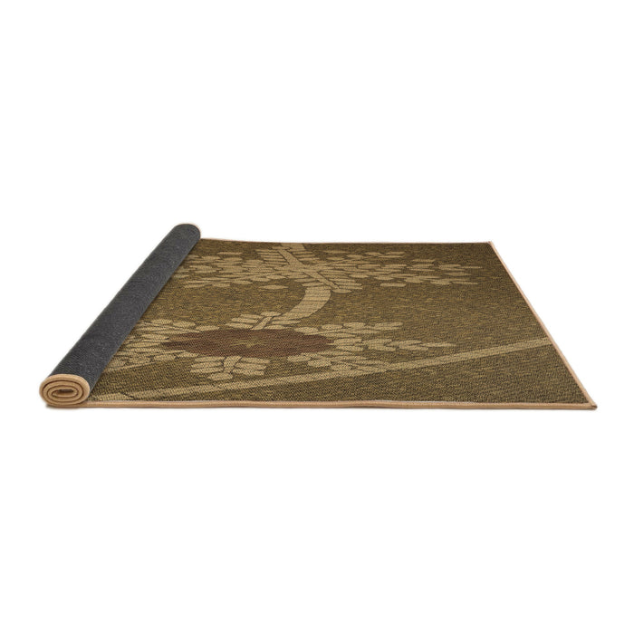 Thickness of Patterned Dark Bronze Brown Rug, pat936brn