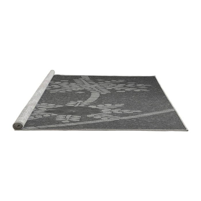 Sideview of Machine Washable Transitional Gray Rug, wshpat936gry