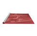 Sideview of Machine Washable Transitional Orange Rug, wshpat936rd