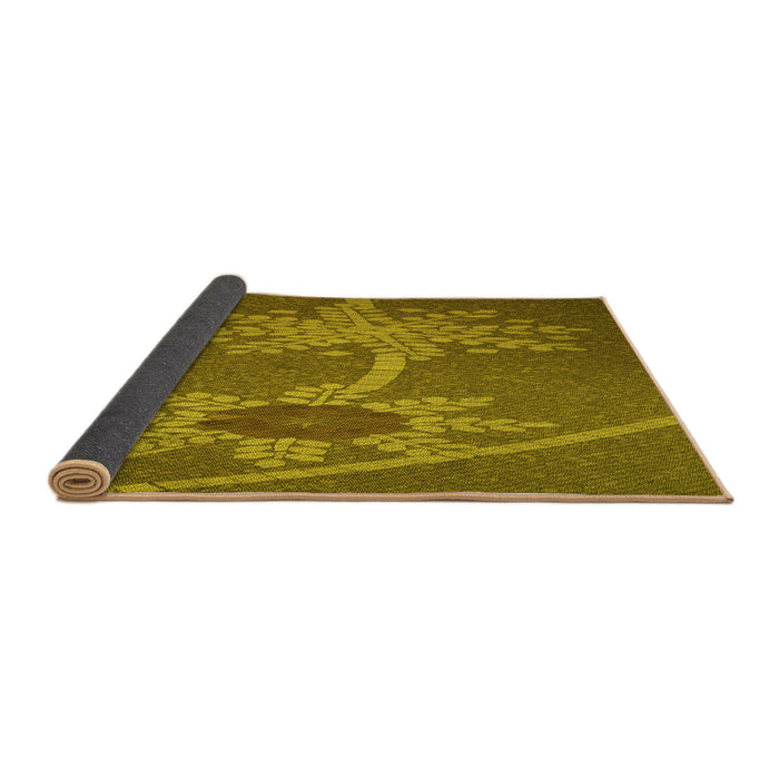 Thickness of Patterned Dark Bronze Brown Rug, pat936yw