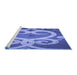 Sideview of Machine Washable Transitional Sky Blue Rug, wshpat937blu