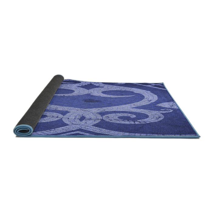 Thickness of Patterned Sky Blue Rug, pat937blu