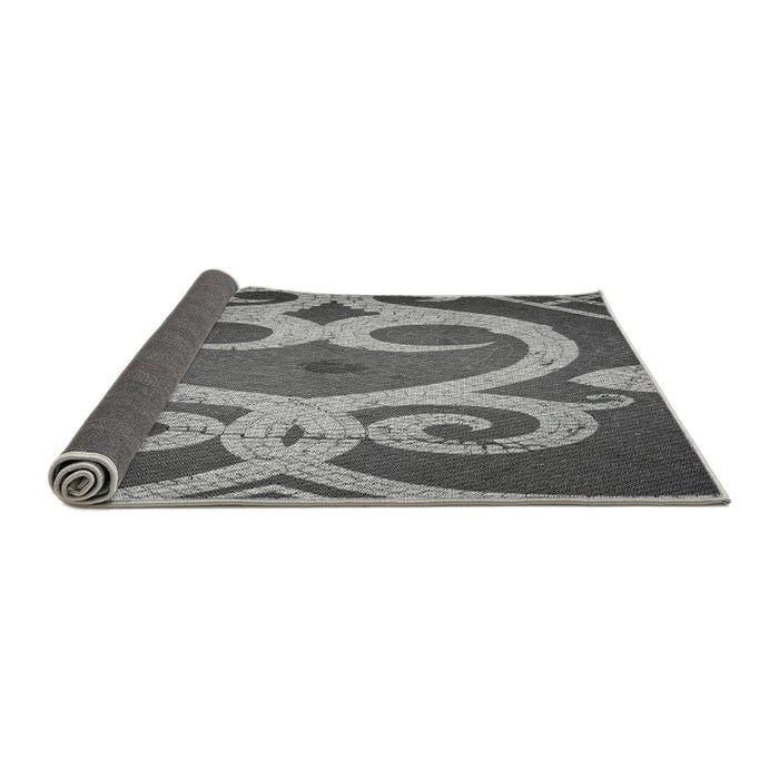 Thickness of Patterned Dark Gray Rug, pat937gry
