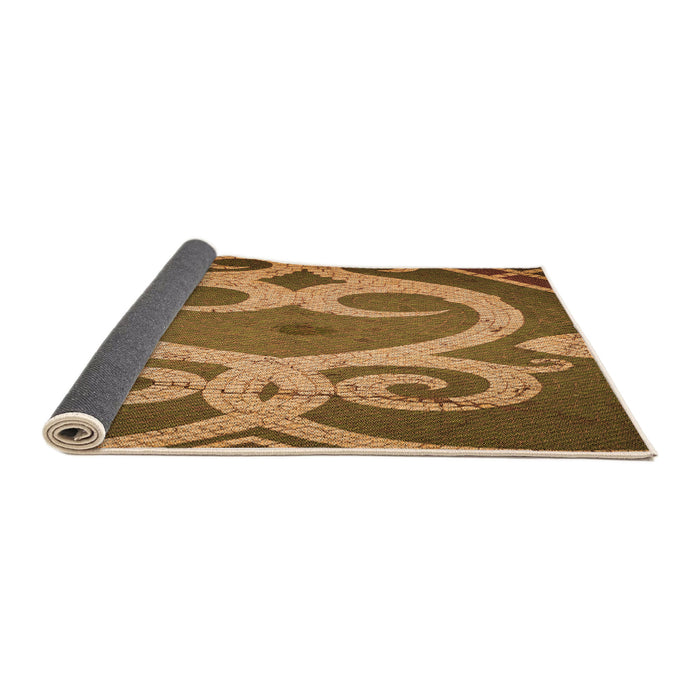 Thickness of Patterned Orange Rug, pat937org