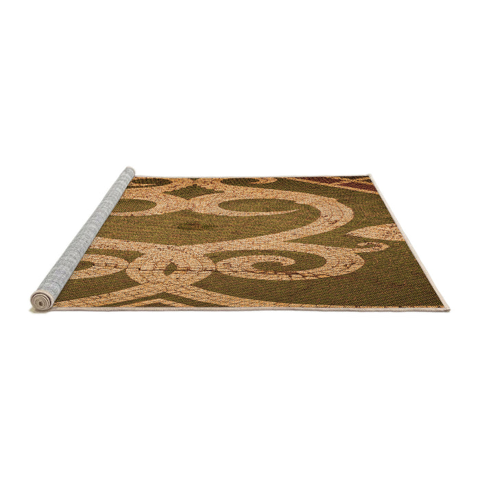 Sideview of Machine Washable Transitional Orange Rug, wshpat937org