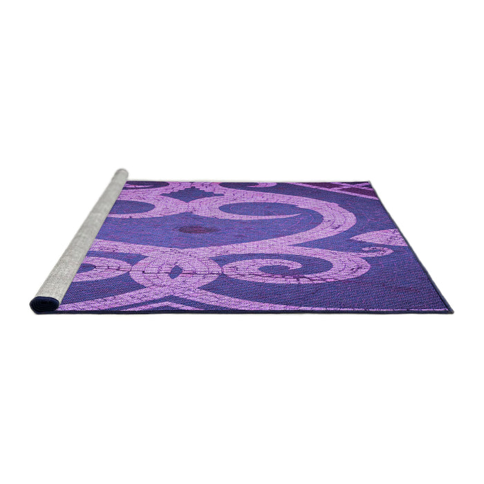 Sideview of Machine Washable Transitional Amethyst Purple Rug, wshpat937pur