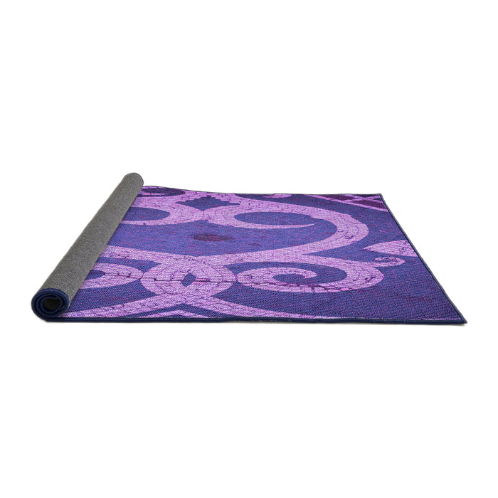 Thickness of Patterned Amethyst Purple Rug, pat937pur