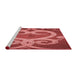 Sideview of Machine Washable Transitional Red Rug, wshpat937rd