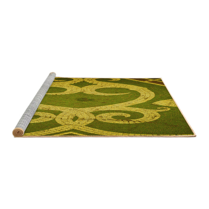 Sideview of Machine Washable Transitional Dark Bronze Brown Rug, wshpat937yw
