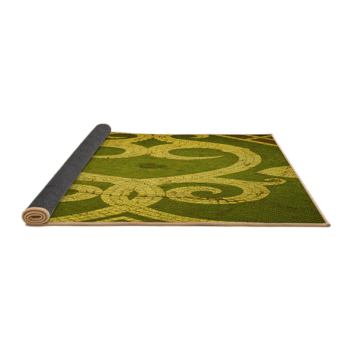 Thickness of Patterned Dark Bronze Brown Rug, pat937yw