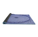 Thickness of Patterned Jeans Blue Rug, pat938blu