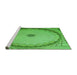 Sideview of Machine Washable Transitional Emerald Green Rug, wshpat938grn