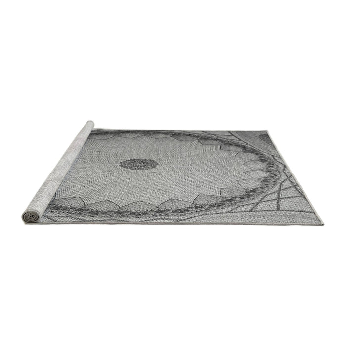 Sideview of Machine Washable Transitional Smokey Gray Rug, wshpat938gry