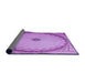 Thickness of Patterned Violet Purple Rug, pat938pur