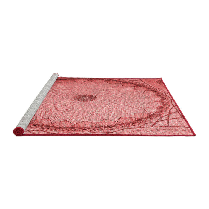 Sideview of Machine Washable Transitional Light Coral Pink Rug, wshpat938rd