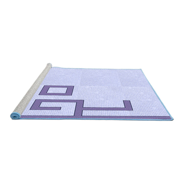 Sideview of Machine Washable Transitional Lavender Blue Rug, wshpat939blu