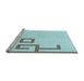 Sideview of Machine Washable Transitional Cadet Blue Green Rug, wshpat939lblu